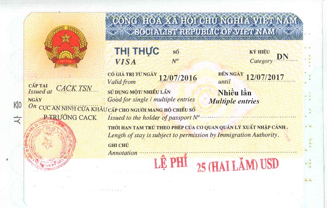 Vietnam 1-year visa