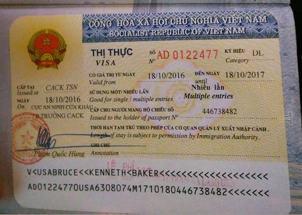 Vietnam one year tourist visa for US citizens